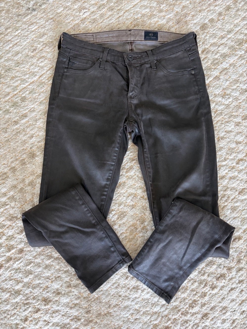 AG Adriano Goldschmied Slim Straight Jeans in Charcoal